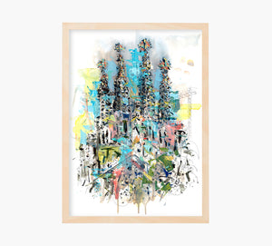 Sagrada Familia Free Style Art Print