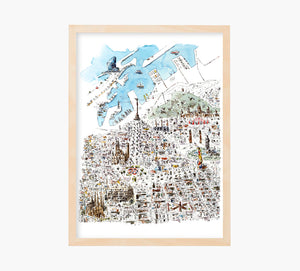 Barcelona Aerial View Art Print