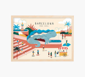Drac Park Güell Art Print