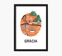 Cargar imagen en el visor de la galería, Gràcia Mapa Art Print