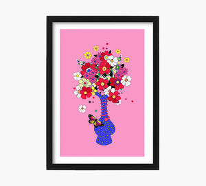 Retro Flowers Art Print