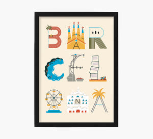 Barcelona Letras Art Print