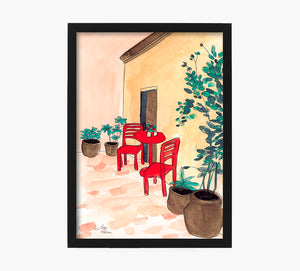 Red Chairs Art Print