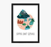 Load image into Gallery viewer, Sarrià-Sant Gervasi Mapa Art Print