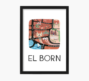 El Born Mapa Art Print