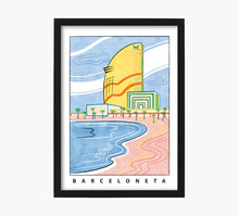 Cargar imagen en el visor de la galería, Mapa Barcelona Lámina Ar Print Mercilona W Hotel Barceloneta