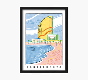 Mapa Barcelona Lámina Ar Print Mercilona W Hotel Barceloneta