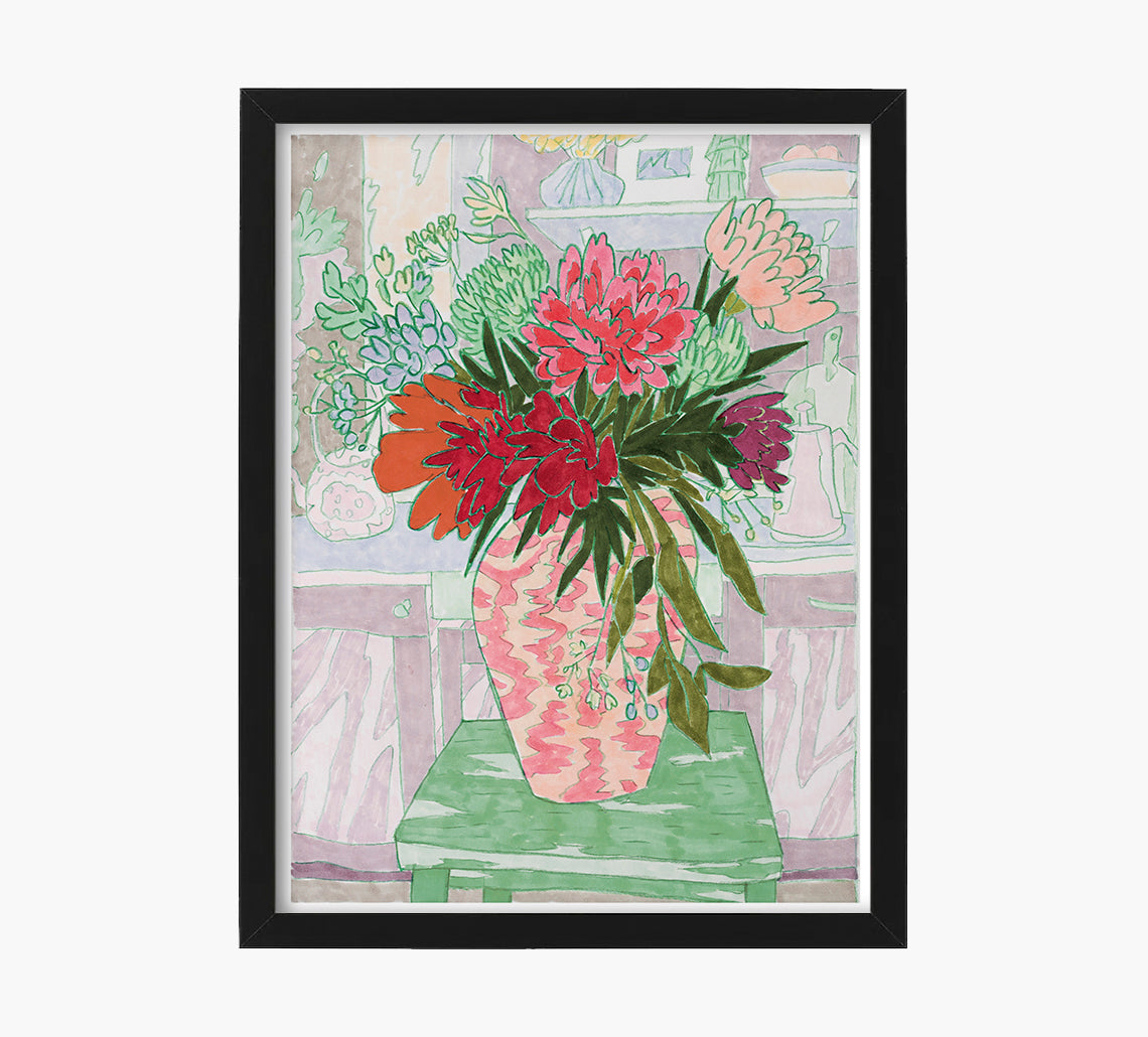 Bouquet in the Kitchen Art Print