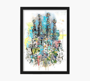 Sagrada Familia Free Style Art Print