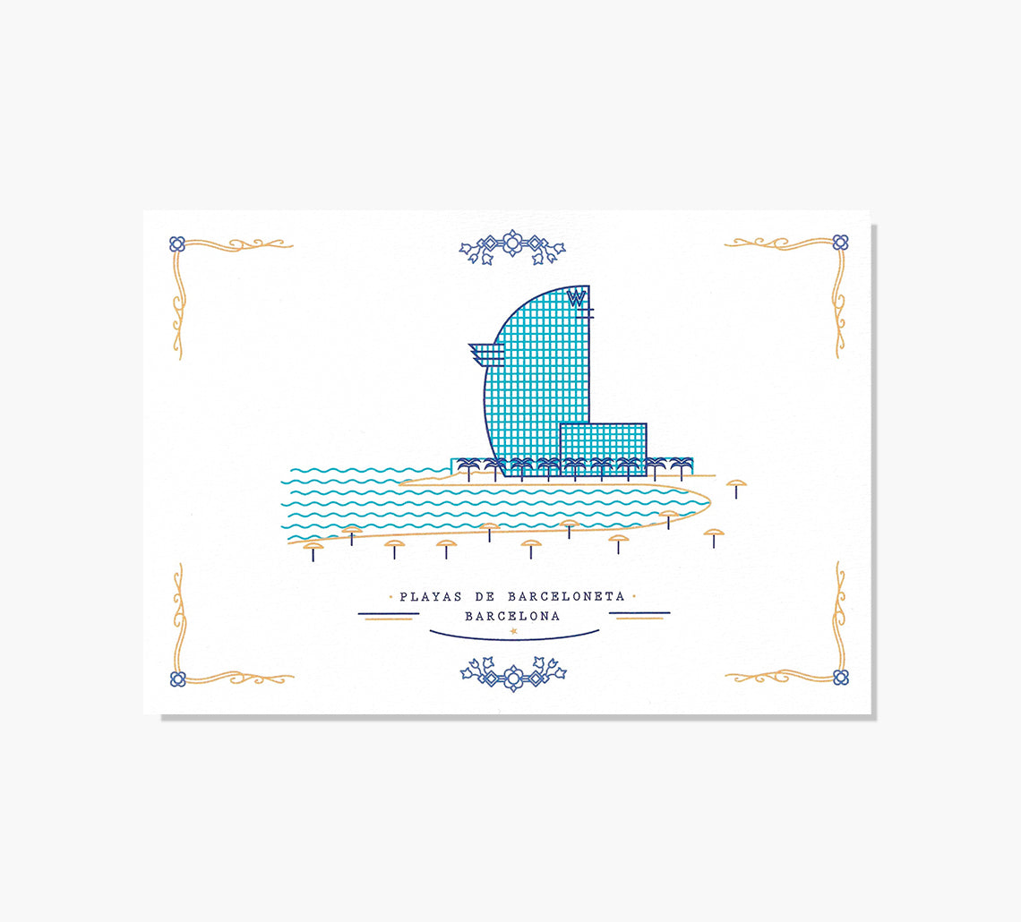 Playas de Barceloneta Art Print