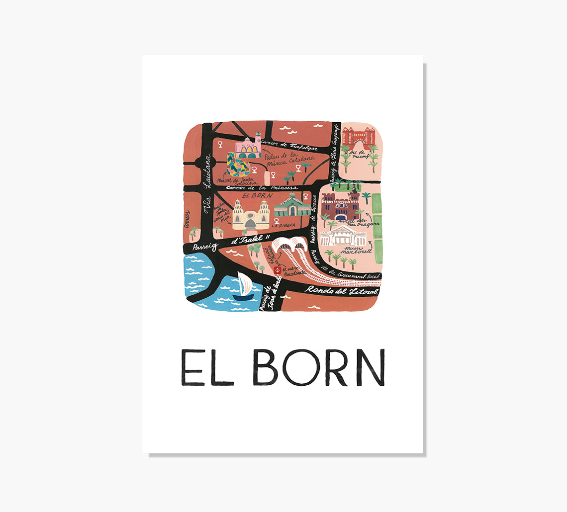 El Born Mapa Art Print