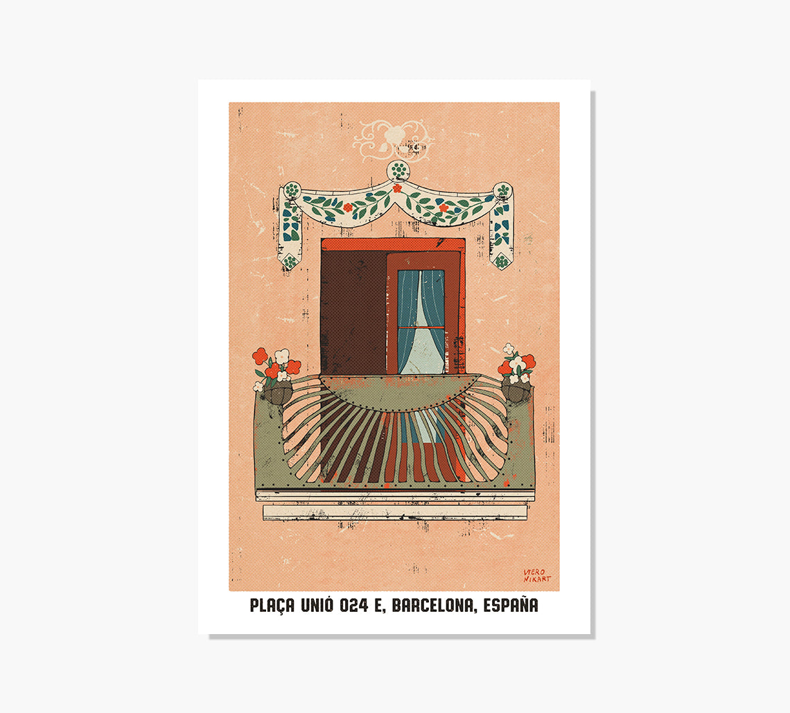 Fachada Plaça Unió 24 Art Print