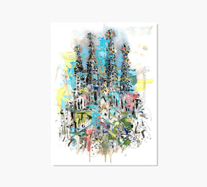 Sagrada Familia Free Style Art Print