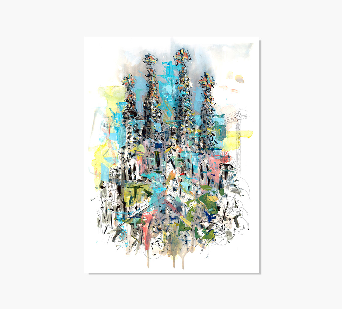 Sagrada Familia Free Style Art Print
