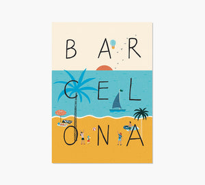 Playa Barcelona Art Print