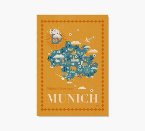 Munich Mapa Art Print