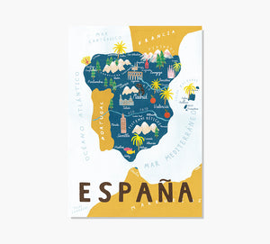 España Mapa Art Print